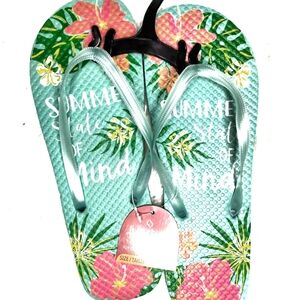 5 for $10 🥳 Summer State of Mind teal turquoise flip flop sandals